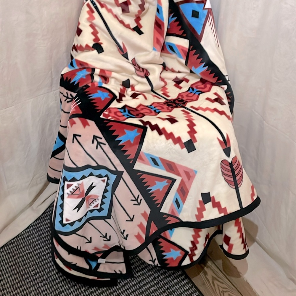 Western linen plush blanket